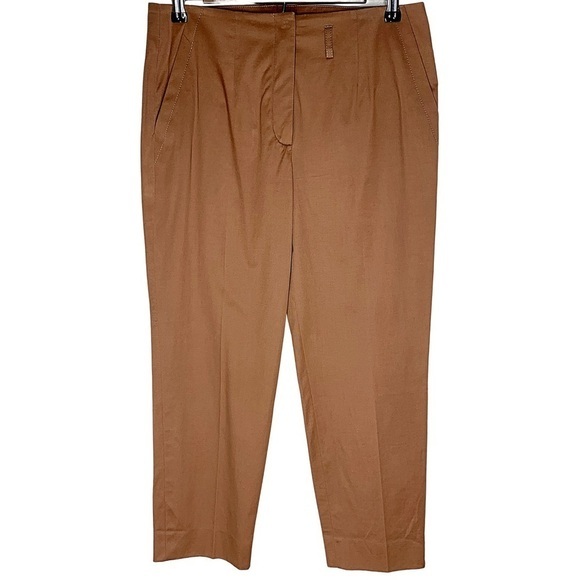 ESCADA Luxury Straight Leg Cropped Ankle Brown Pants - Picture 1 of 9